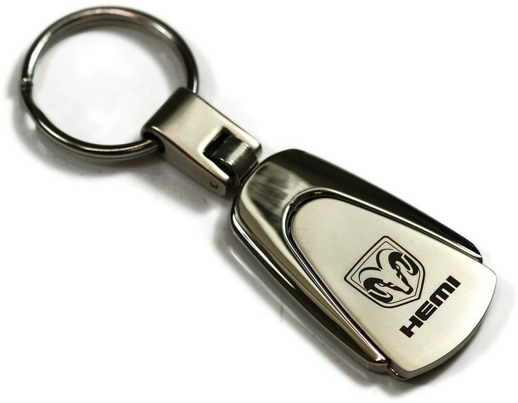 Chrome Ram Head-Hemi Teardrop Authentic Logo Key Ring